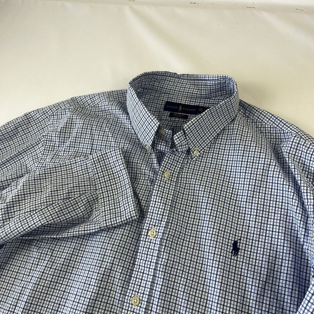 Polo Ralph Lauren Button-Down Shirt Blue Striped Stretch Men Size 2XL